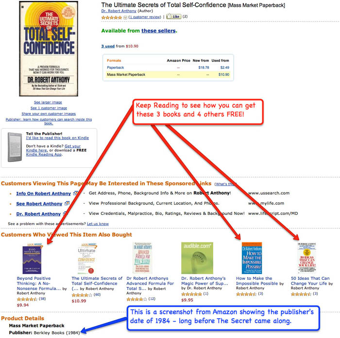 Amazon screen shot of the Ultimate Secrets of Total Self-Confidence